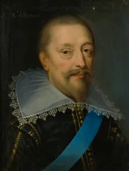 Portrait of a Man with Blue Sash